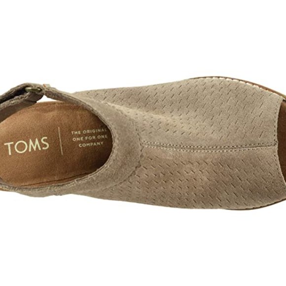 Toms- Grenada Taupe Grey Suede Sandal - Picture 5 of 6